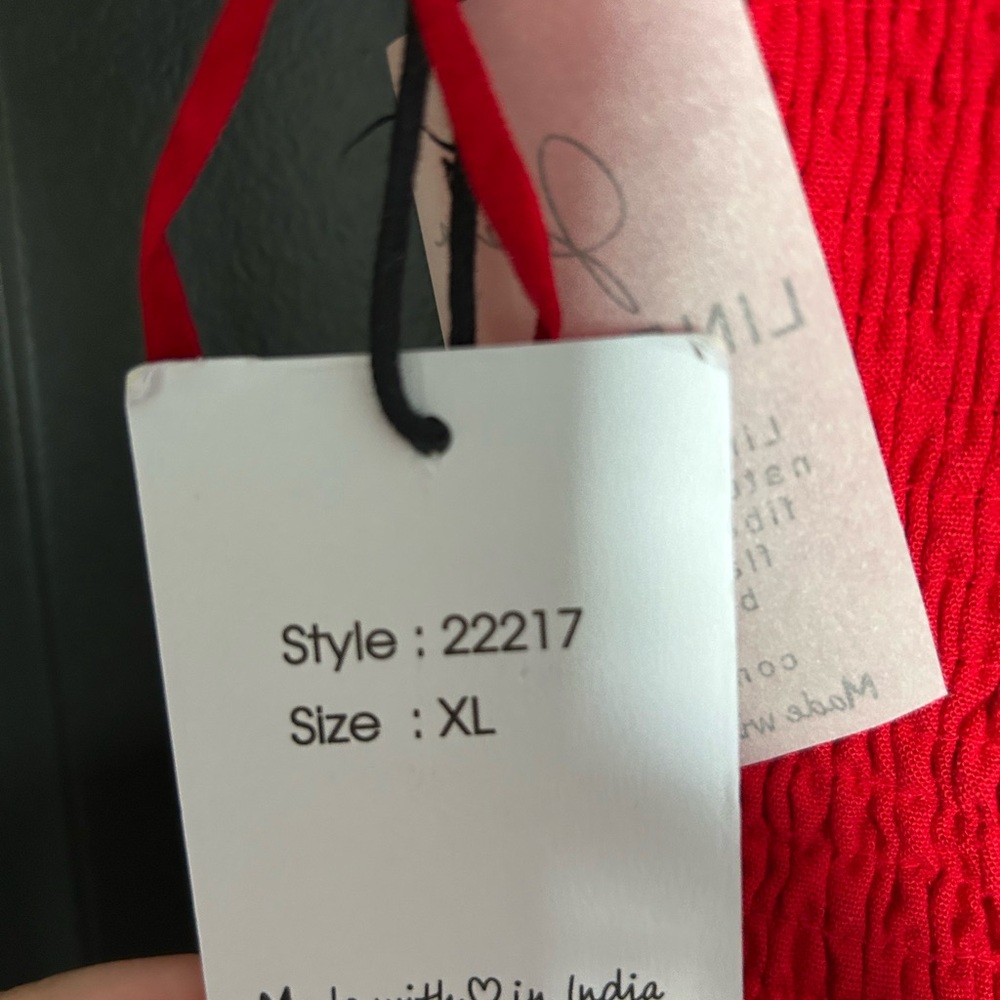 NWT Red linen blend square neck Sleeveless Dress XL - Picture 4 of 10
